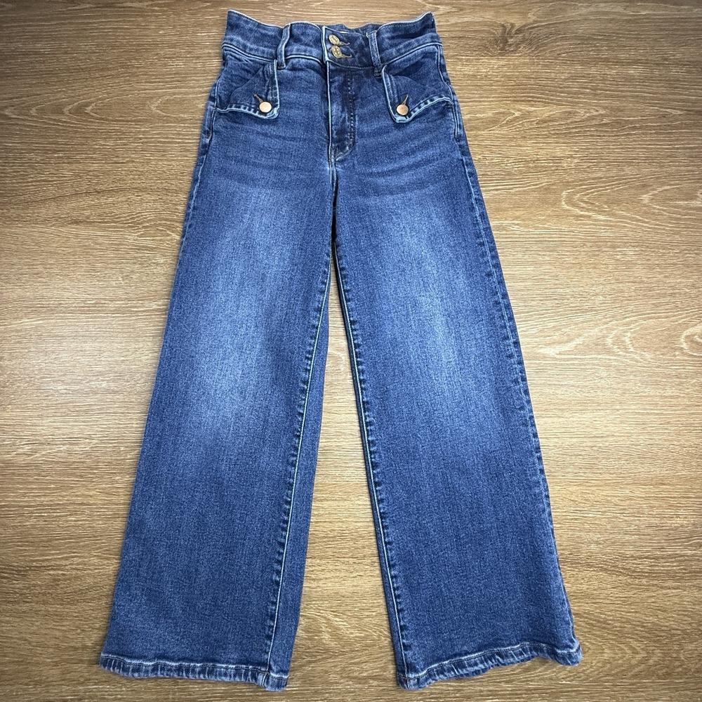 KUT From The Kloth Meg High Rise Wide Leg Crop Jeans Women's Size 00 Blue Modern - Picture 2 of 14